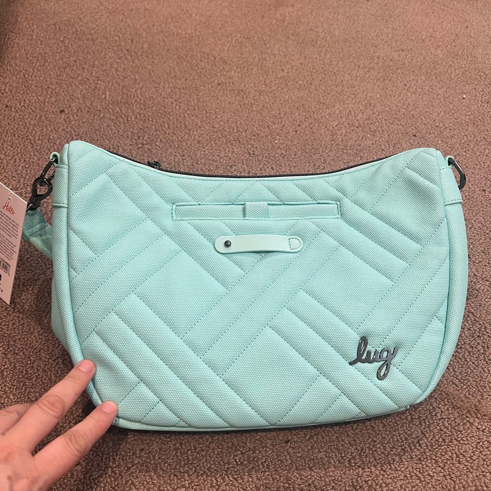 LUG Harmony Matte Luxe VL Crossbody Bag - Aquamarine Blue NWT